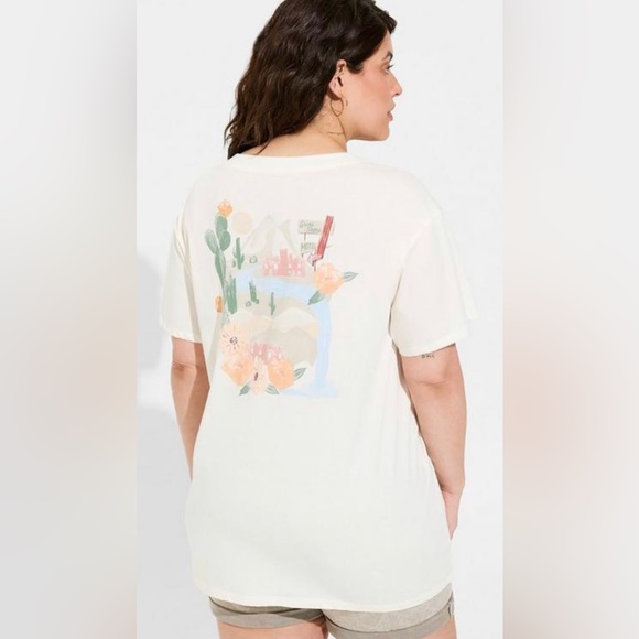 Torrid Desert Motel Relaxed Fit Vintage Cotton Jersey V-Neck Tee - Picture 2 of 6